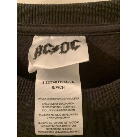 AC/DC Adult Unisex Fleece Sweatshirt Blow-Up Your Video Size Small Dark Gray - Picture 3 of 8